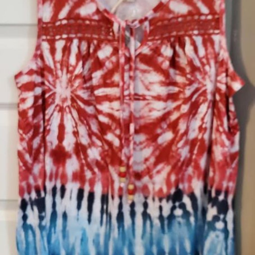 Word Unity Tank Top Red White and Blue